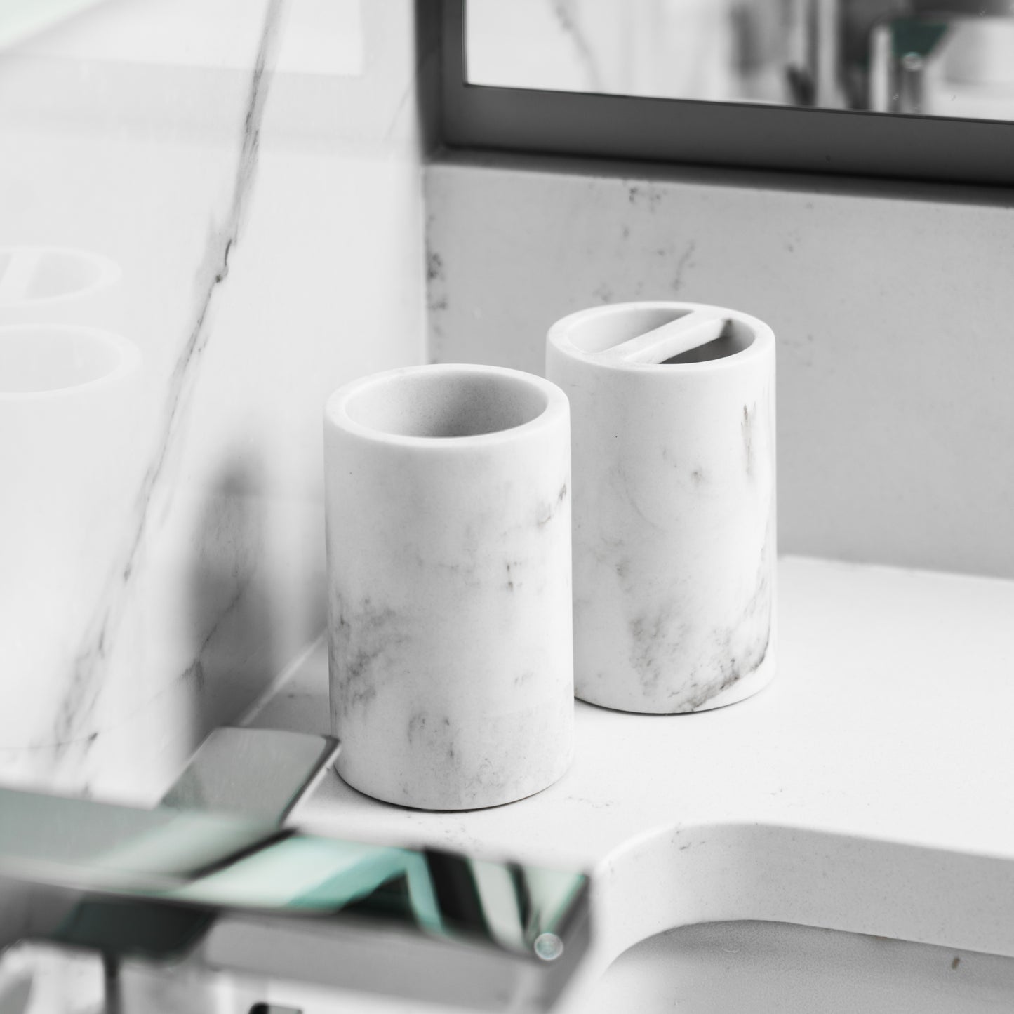 Marble-inspired Texture Bathroom Accessories Set