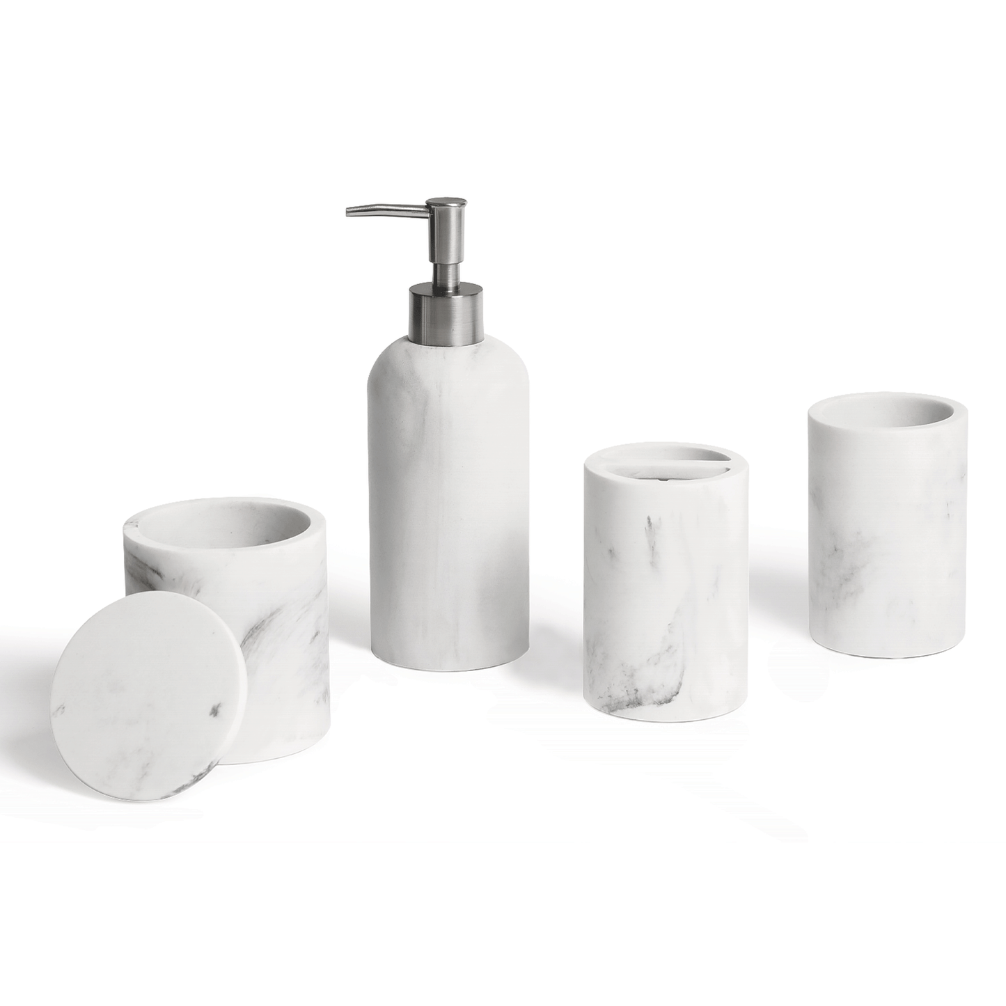 Marble-inspired Texture Bathroom Accessories Set