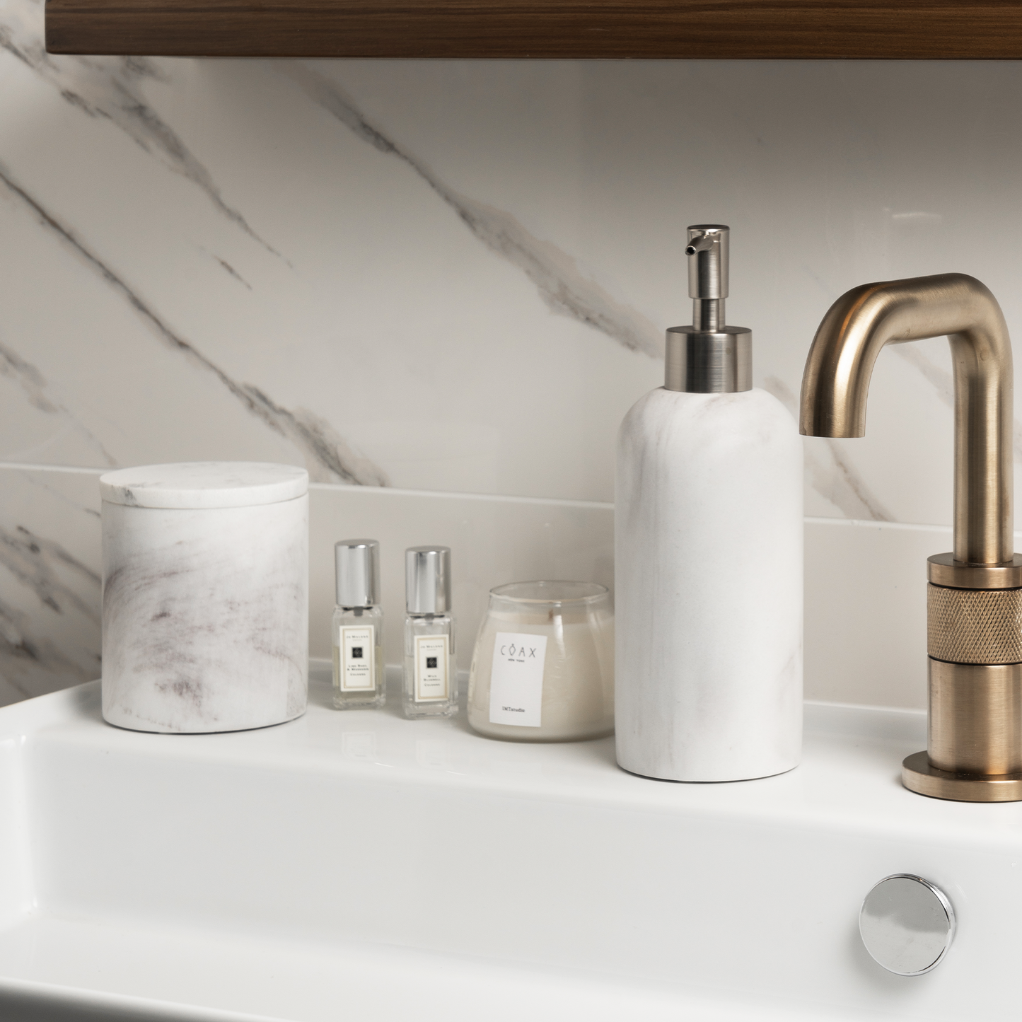 Marble-inspired Texture Bathroom Accessories Set